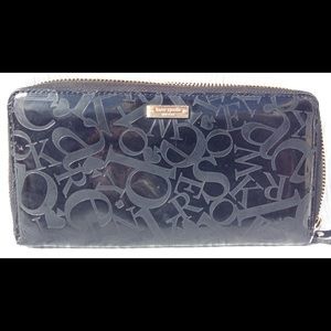 Kate Spade embossed zip around wallet